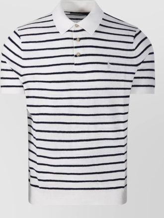 Ralph Lauren polo shirt short sleeves striped ribbed collar