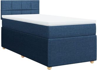 vidaXL Cama Box Spring Con Colch&oacute;n Tela Azul 90x200 Cm Vidaxl