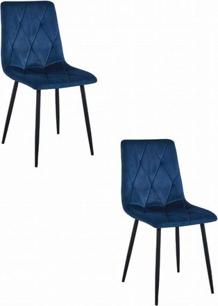 OEM Silla Libra - Terciopelo Azul Marino / Patas Negras X 2