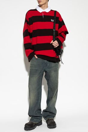 Balenciaga Shirt With Stripe Pattern, Mens, Red