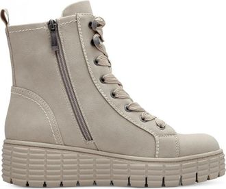 Tamaris Lace Enkellaarsjes - Dames - Veterlaarzen - Beige - 40 EU - Schoenen