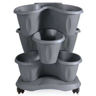 Bama Juego De Jarrones Clover Di&aacute;metro Cm 40 X Altura 51 Litros 6 - Gris Bama