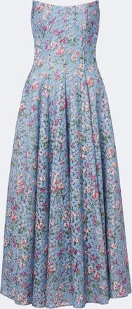 Markarian Embroidered floral bustier cocktail dress