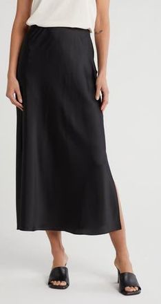 Vince Side Slit Satin Skirt in Black at Nordstrom Rack, Size Medium