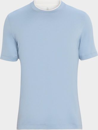 Brunello Cucinelli Mens Slim Fit Tipped T-Shirt