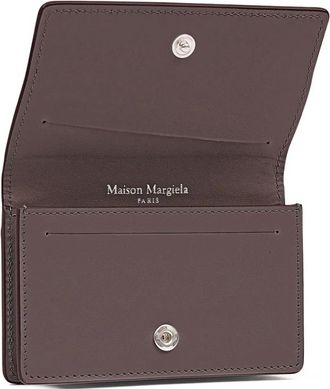 Maison Margiela Portafoglio in pelle con logo - Marrone