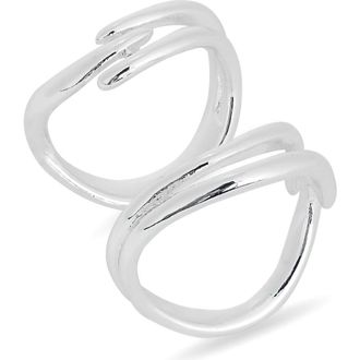 Leith Set of 2 Assorted Stacked Rings in Silver at Nordstrom Rack, Size Small/medium