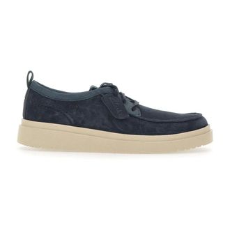 Clarks Sneakers, male, Blue, Size: 11 US Navy Blue Suede Lace-up Shoes