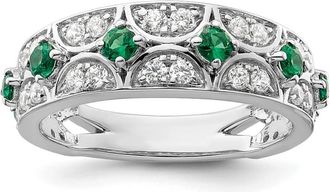 Diamond2Deal 14k White Gold Lab Grown Diamond Wedding Band Ring 1/2Ct Clarity- VS Color- G-H