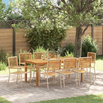 vidaXL Conjunto De Comedor De Jard&iacute;n 9 Pcs Beige Polirat&aacute;n Vidaxl