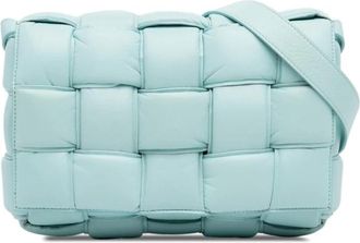 Bottega Veneta Pre-owned Cross Body Bags, female, Blue, Size: ONE SIZE Pre-owned Woven Leather Shoulder Bag with Adjustable Strap