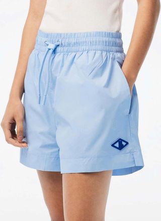 Lacoste Womens Monogram Print Shorts - Blue - Size: 8