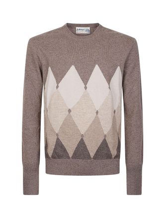 Ballantyne Argyle Cashmere Crewneck Sweater