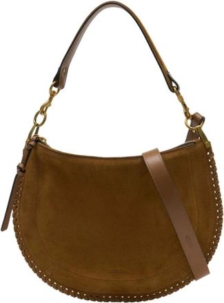 Isabel Marant Oskan Soft Zip Schoudertas - Dames - Tassen - Bruin - Maat: ONE Size Leer