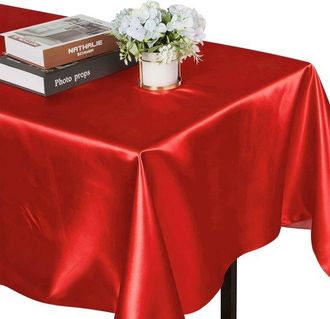 OEM Mantel Rectangular De Sat&eacute;n, Paquete De 2-145 Cm X 259 Cm Mantel Rectangular De Poli&eacute;ster, Suave Y Sin Arrugas, Tejido Liso, Lavable