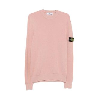 Stone Island Crewneck Jumper - male - Stone Island - Round-neck Knitwear - Pink - XL - Knitwear
