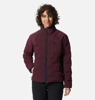 Mountain Hardwear Stretchdown Puffer Jacket Womens Purple Full Zip ERK1660