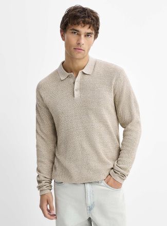 Jack & Jones Mens Textured mixed-stitch Polo Shirt