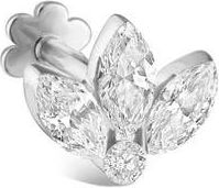 Maria Tash Single Invisible Set Diamond Lotus Threaded Stud Earring in White Gold at Nordstrom, Size 4 Mm