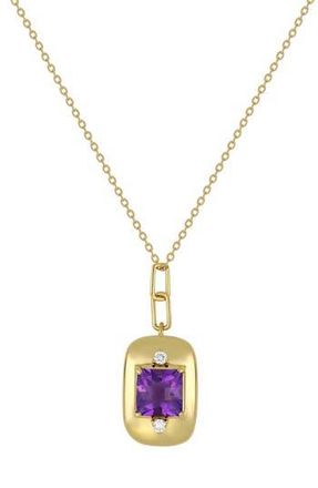 Bony Levy Iris Amethyst & Diamond Medallion Pendant Necklace in 18K Yellow Gold at Nordstrom Rack