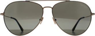 Tom Ford Aviator Unisex Shiny Rose Gold Smoke Grey Dashel FT0996 Metal - One Size