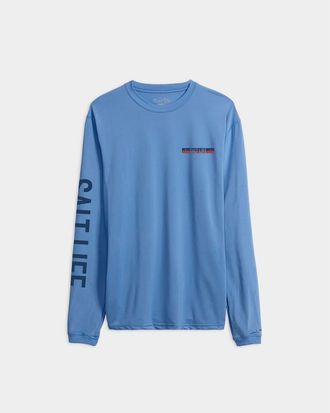 Salt Life Tuna Tournament Long Sleeve SLX Performance Tee in Azure Heather at Nordstrom, Size Xx-Large