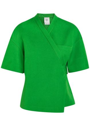 Calvin Klein Dahlia Belted Canvas Wrap Jacket - Green - 44 (UK12 / M)