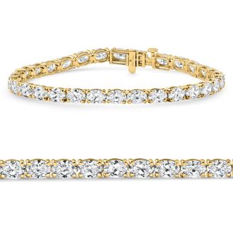 Pompeii3 10.75Ct Oval Cut Diamond Tennis Bracelet 7 14k Yellow Gold Lab Grown Size: Medium