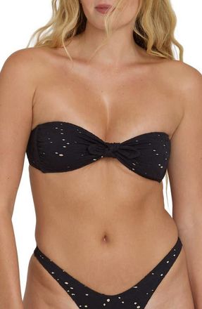 Billabong Eyes on You Hanky Tie Bikini Top in Black Pebble at Nordstrom, Size X-Large