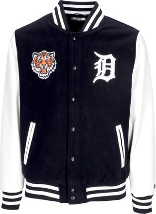 New Era Detroit Tigers Varsity Jack Zwart - Heren - Bomber jackets - Zwart - XL - Wol - Jassen