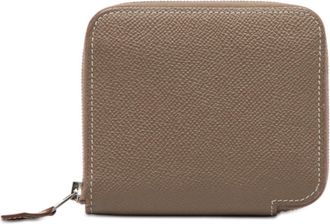 Herm&egrave;s Brown Etoupe Gray Epsom Leather Coin Purse/Coin Case (Pre-Owned)
