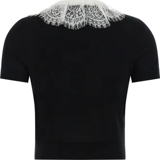 Self Portrait Womens Bicolor Wool Blouse