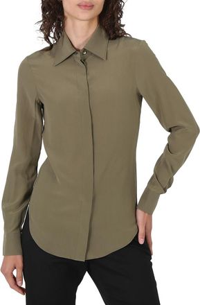 Moschino Ladies Olive Button Down Blouse, Brand Size 36 (US Size 2)