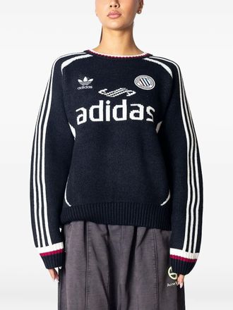 adidas three-stripe logo sweater - unisex - Acrylic - L - Blue
