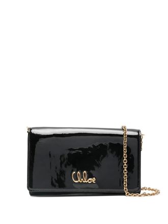 Chloé Iconic clutch bag - women - Polyester/Patent Leather - One Size - Black