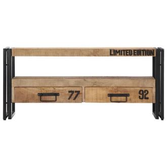 Berkfield Home TV Cabinet 100x30x45 cm Solid Mango Wood in Brown | Size: 100 x 30 x 45 cm