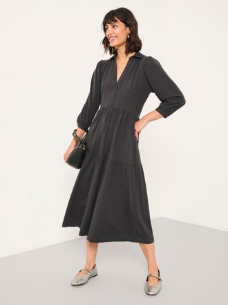 Fat Face FatFace Lola Charcoal Grey Regular Jersey Midi Dress