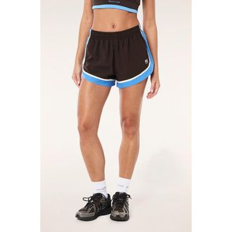 P.E Nation Stride Shorts in Coffee/Marina at Nordstrom, Size X-Small