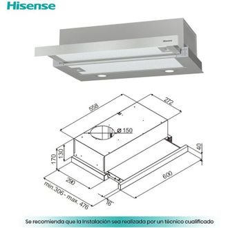 Hisense Campana 60cm Xtraible Hisense Ch6tl4bx 450m3h Inox