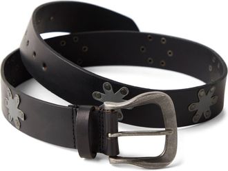 Free People Sonny Stud Leather Belt in Midnight Hour at Nordstrom, Size X-Small