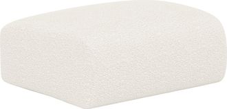 Vente-Unique Puf de tela rizada blanco POGNI de Maison C&eacute;phy