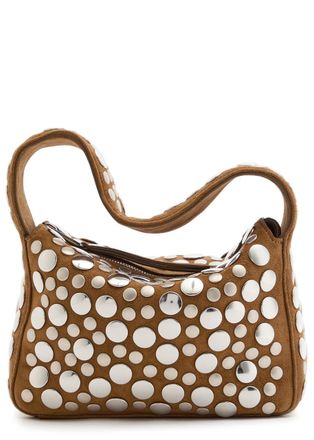 Khaite Elena Small Studded Suede top Handle bag - Beige - One Size