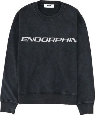 Msgm Sweatshirt met ronde hals - Heren - Sweatshirts - Grijs - L - Katoen - Hoodies & sweatvesten