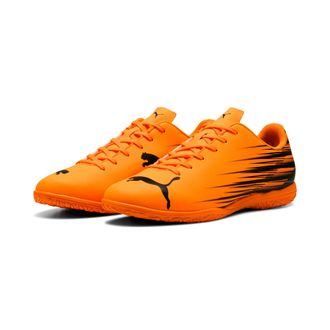 Puma Fussballschuh PUMA ATTACANTO II IT, Herren, Gr. 46,5, schwarz (heat fire, puma schwarz), Synthetik, bedruckt, Schuhe Fussballschuh, f&uuml;r Hallen- und St