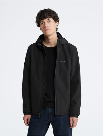 Calvin Klein Mens Hooded Stretch Jacket - Black - XL