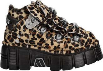 New Rock M-106-C114 Enkellaars - Dames - Veterlaarzen - Bruin - 39 EU - Leer - Schoenen