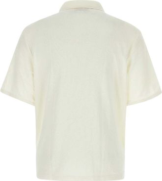 Our Legacy Mens Cotton-Blend Short-Sleeve Shirt White Polyester