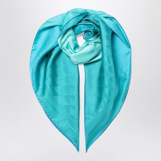 Prada Foulard turchese stampato in twill