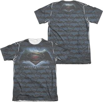 Gildan Batman V Superman Logo Pattern (Front/Back Print) Adult Poly/Cotton Short Sleeve Tee / T-Shirt