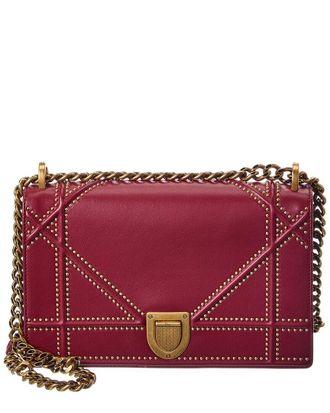 Dior Red Calfskin Leather Diorama Flap Ba (Authentic Pre-Loved)